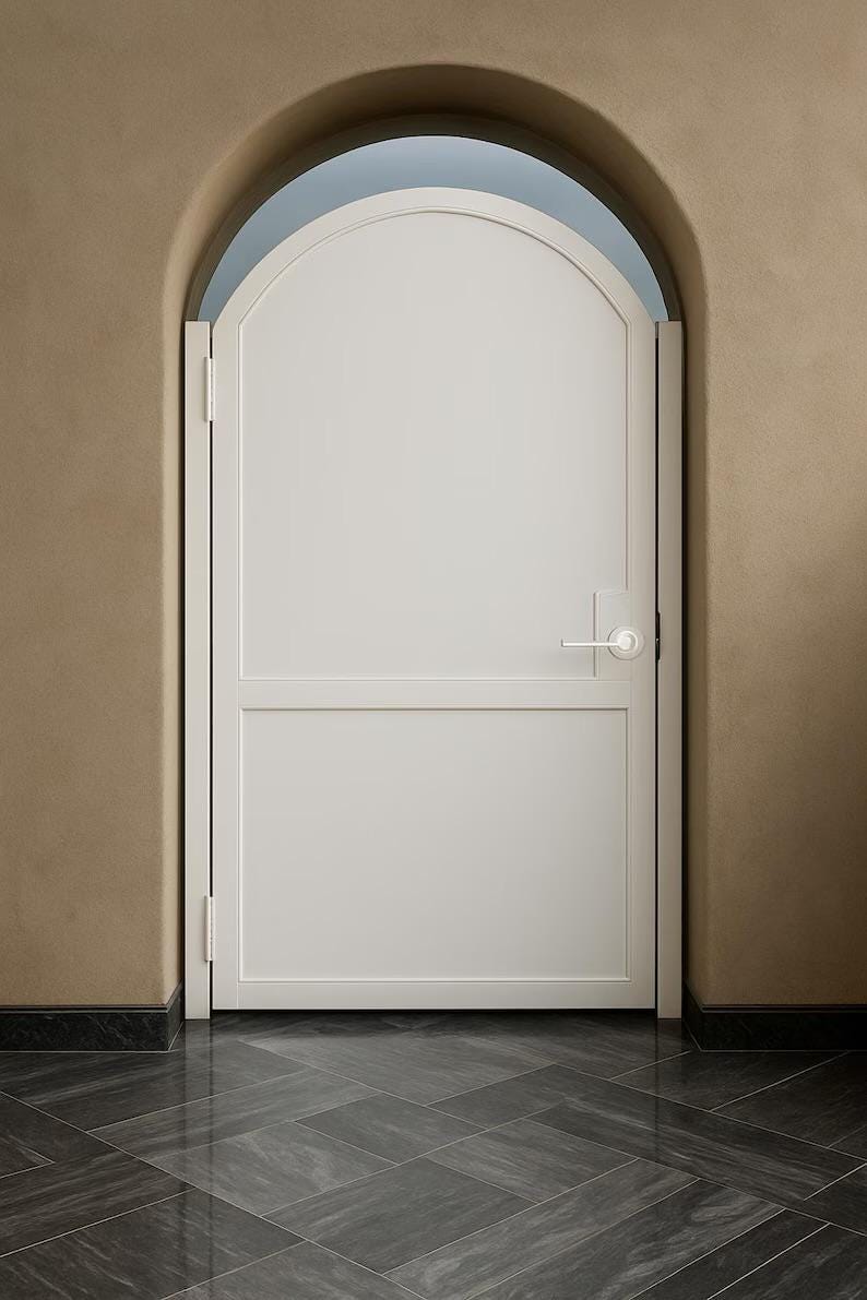Custom Arched Steel Privacy Gate by the steel fabrication shop, product image 2