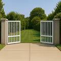 Modern White Steel Driveway Gate by the steel fabrication shop, product image 1