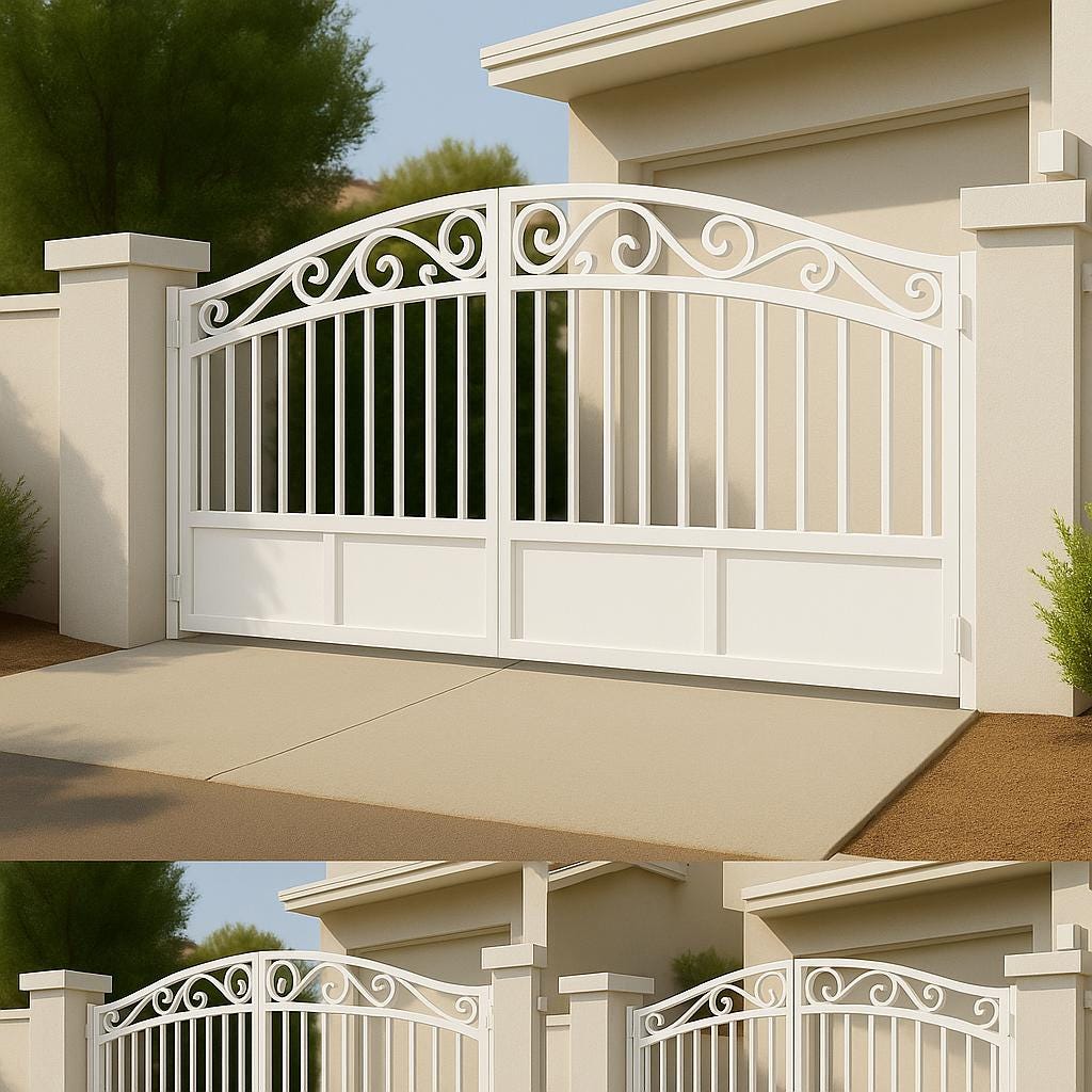 Custom Steel Driveway Gate – Modern Bi-Fold Security Entry by Crown Forge Iron, product image 7