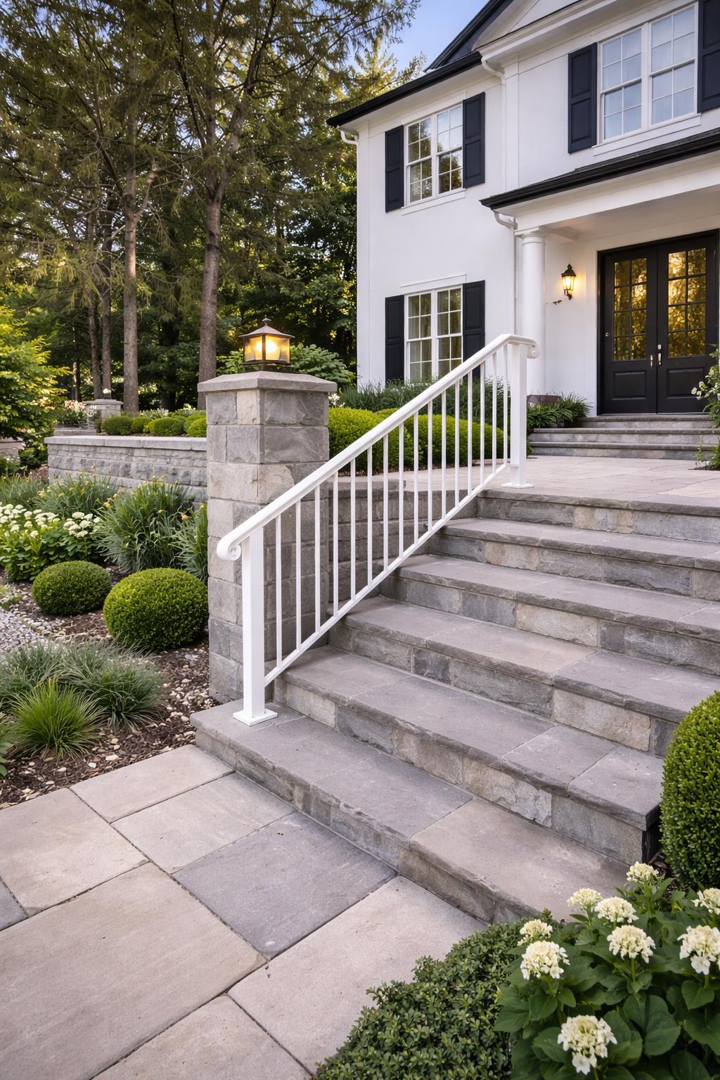 Heritage Classic Stair Handrail, Custom Wrought Iron Railing, Porch Step Rail, Metal Entry Handrail, Outdoor Stair Railing by