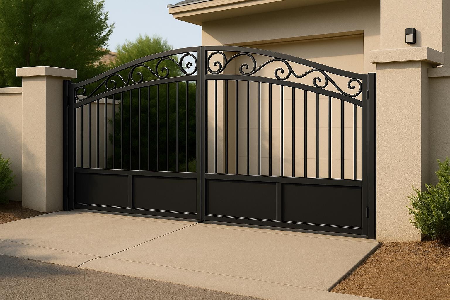 Custom Steel Driveway Gate – Modern Bi-Fold Security Entry by the steel fabrication shop, product image 2
