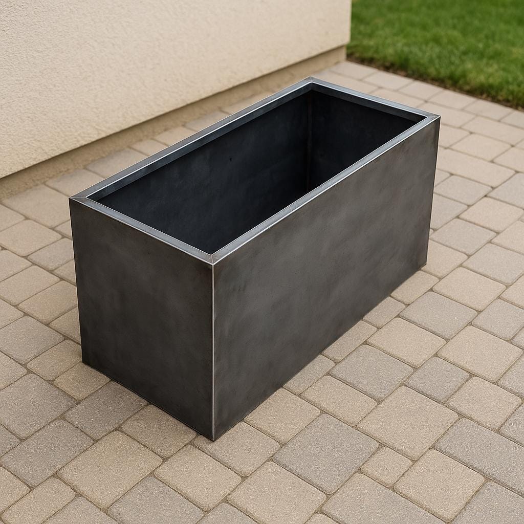 Handmade Modern Steel Planter Box by the steel fabrication shop, product image 4