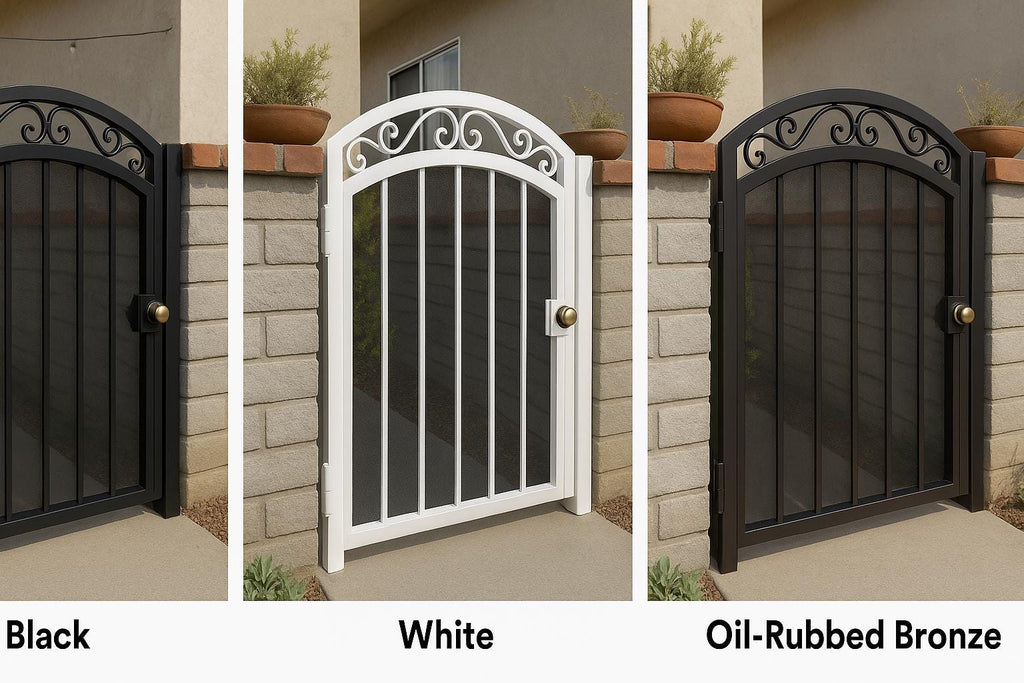 Custom Arched Steel Garden Gate by the steel fabrication shop, product image 4