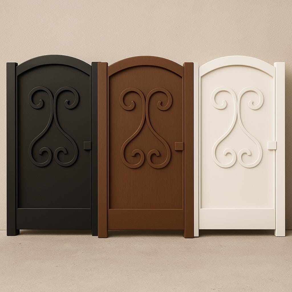 Wrought Iron Garden Gate: Arched Scroll Steel Entry - 36"x48" by the steel fabrication shop, product image 5