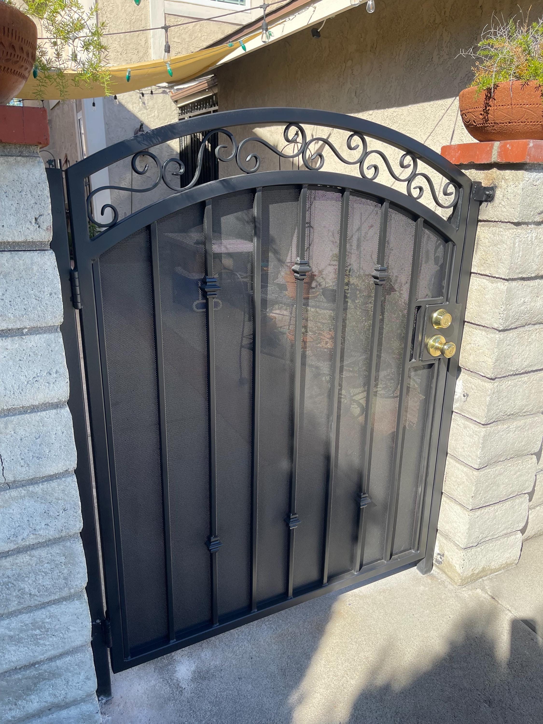 Custom Arched Steel Garden Gate by the steel fabrication shop, product image 2