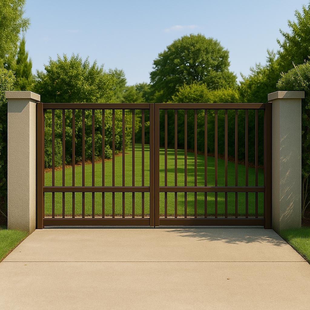Modern White Steel Driveway Gate by the steel fabrication shop, product image 2