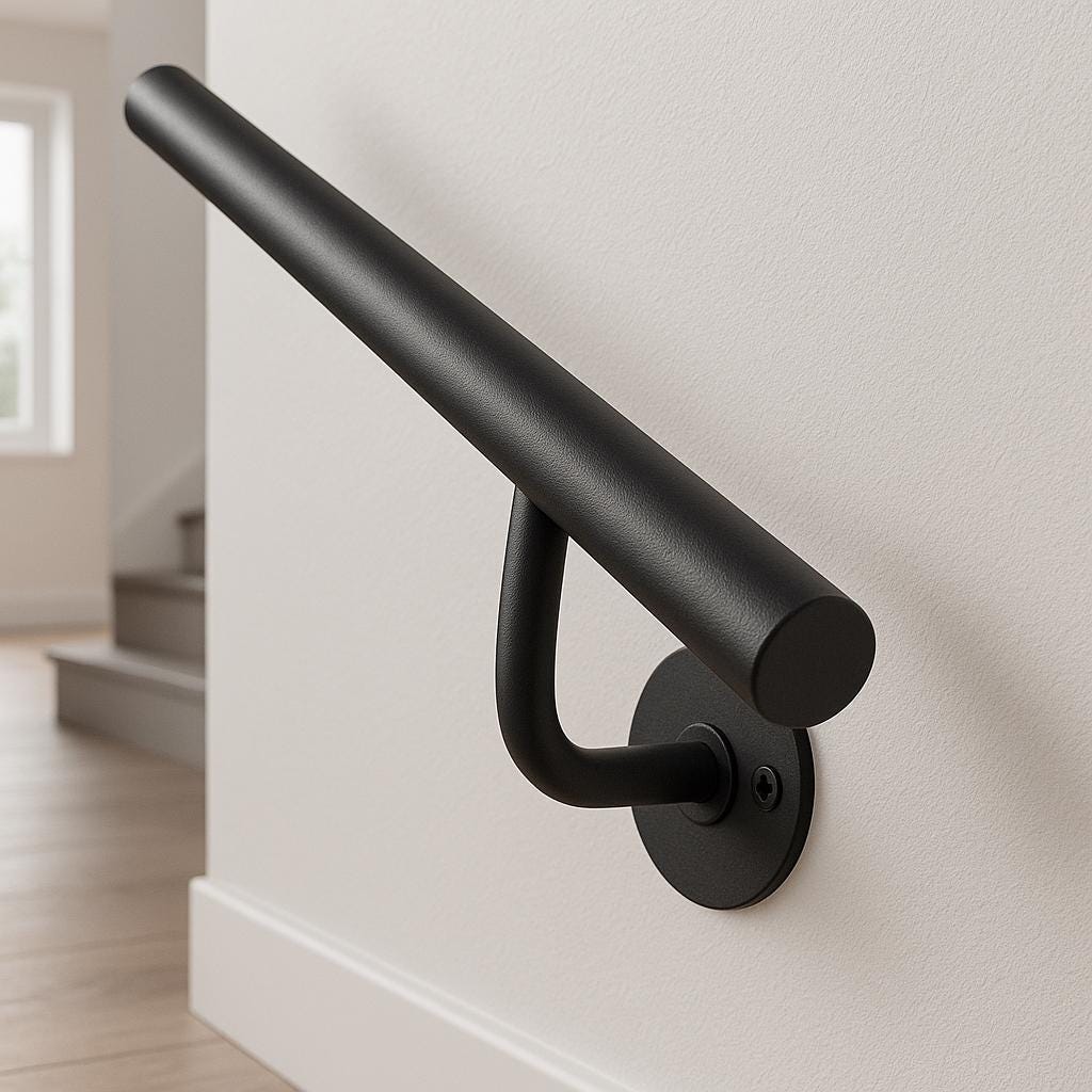 Modern Black Steel Wall Handrail: ADA Compliant Safety Grab Bar by the steel fabrication shop, product image 1