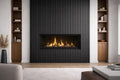 Modern Steel Fireplace Wall – Custom Metal Fireplace Surround, Vertical Slat Feature Wall, Contemporary Steel Fireplace