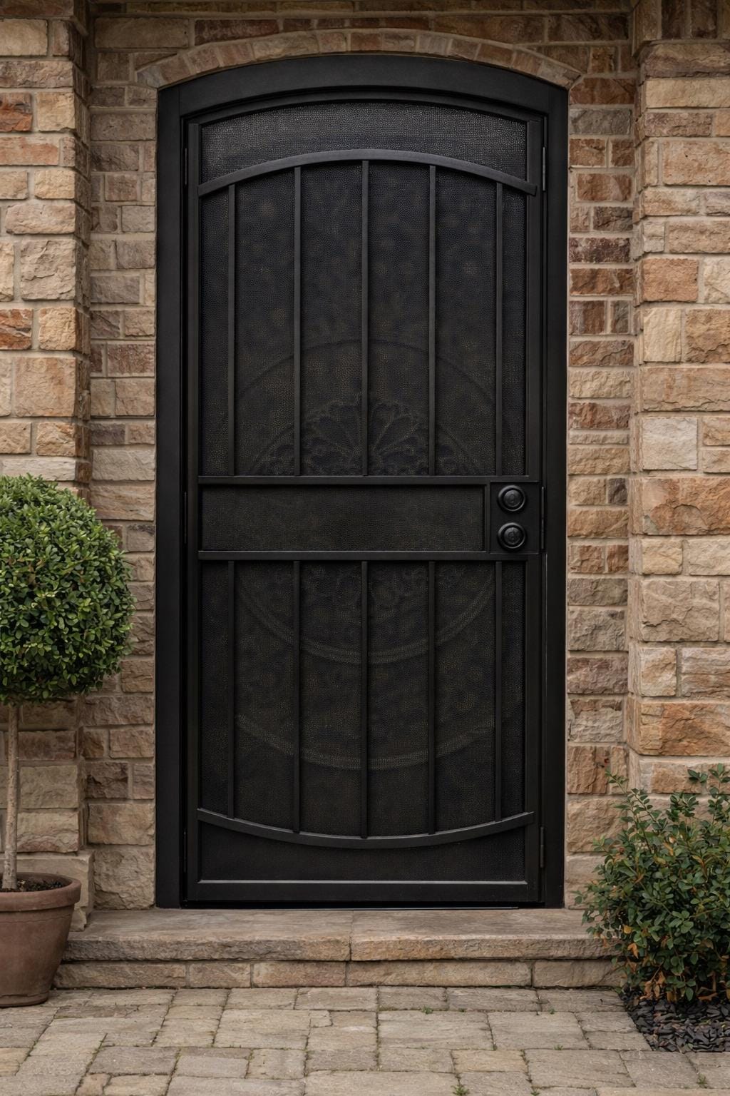 Custom Arched Steel Security Door by the steel fabrication shop, product image 4