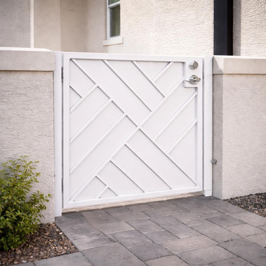 Onyx Gridline Modern Steel Security Gate by the steel fabrication shop, product image 3