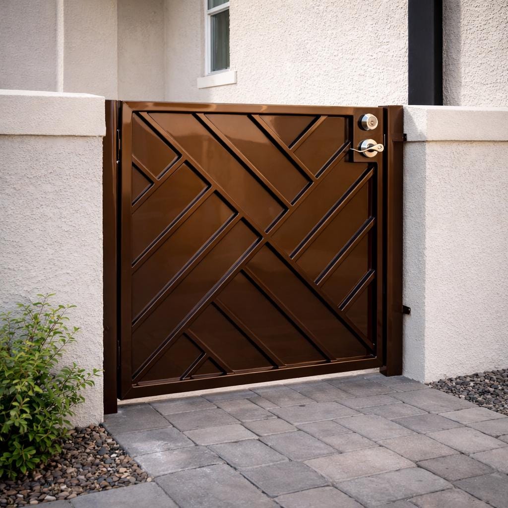 Onyx Gridline Modern Steel Security Gate by the steel fabrication shop, product image 1