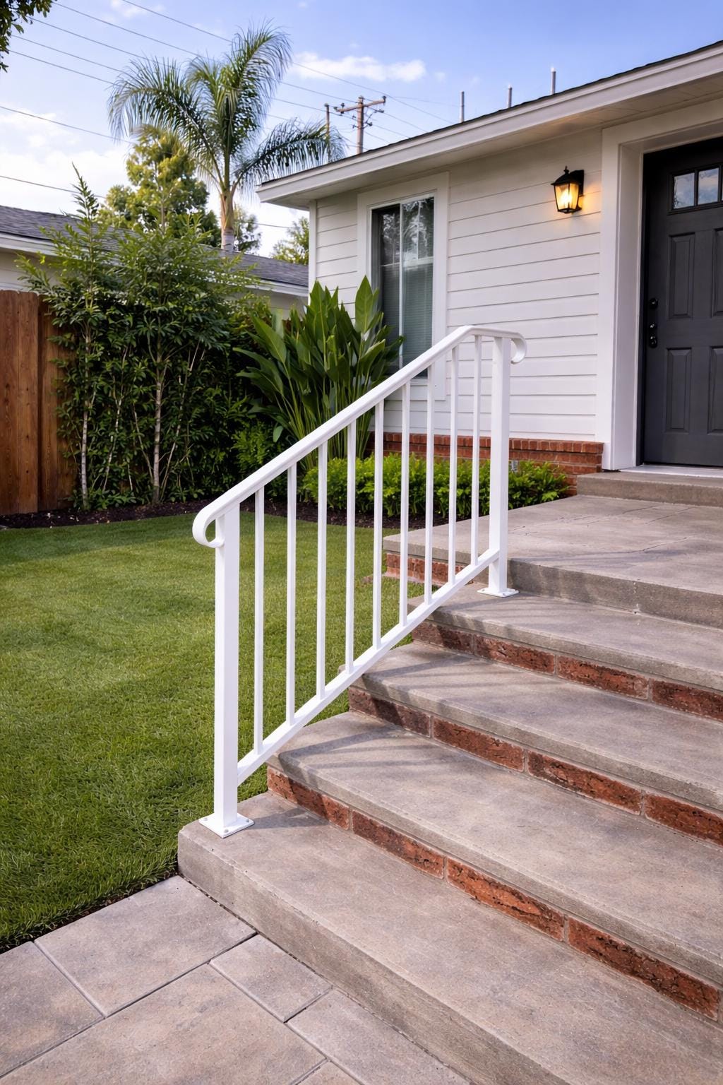 Heritage Classic Stair Handrail, Custom Wrought Iron Railing, Porch Step Rail, Metal Entry Handrail, Outdoor Stair Railing by