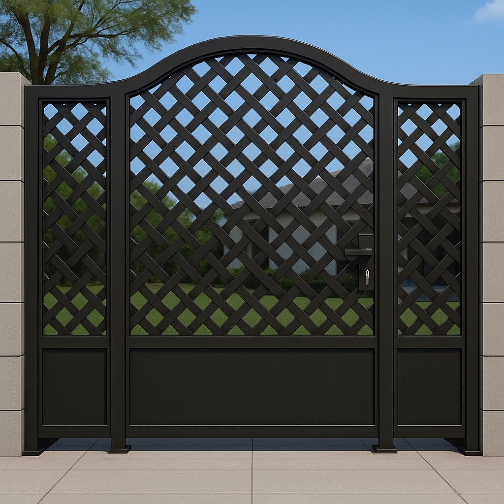 Arched Woven Steel Privacy Gate by the steel fabrication shop, product image 6