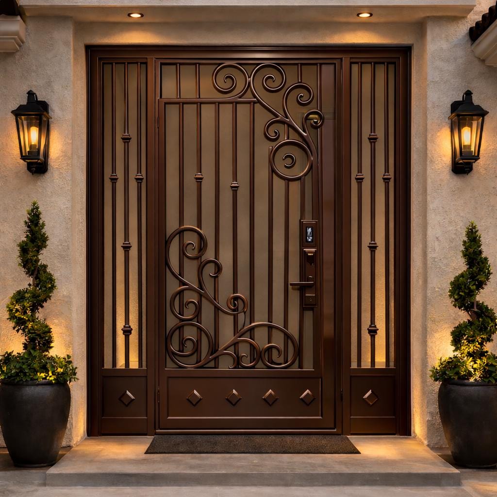 Decorative Steel Security Door with Scrollwork by the steel fabrication shop, product image 3