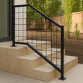 Modern Steel Stair Railing: Welded Wire Indoor Outdoor Handrail by Crown Forge Iron, product image 1