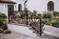 Riviera Scroll Garden Handrail, Custom Wrought Iron Stair Railing, Decorative Metal Porch Rail, Luxury Entry Handrail by