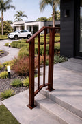 Horizon Modern Stair Handrail, Custom Metal Step Rail, Minimalist Wrought Iron Railing, Porch Entry Handrail, Outdoor Stair
