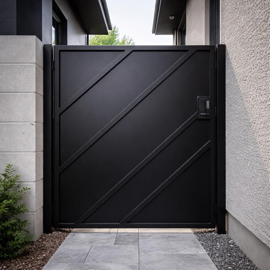 Obsidian Vector Steel Security Gate by the steel fabrication shop, product image 1