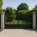 Modern Brown Steel Driveway Gate by the steel fabrication shop, product image 1