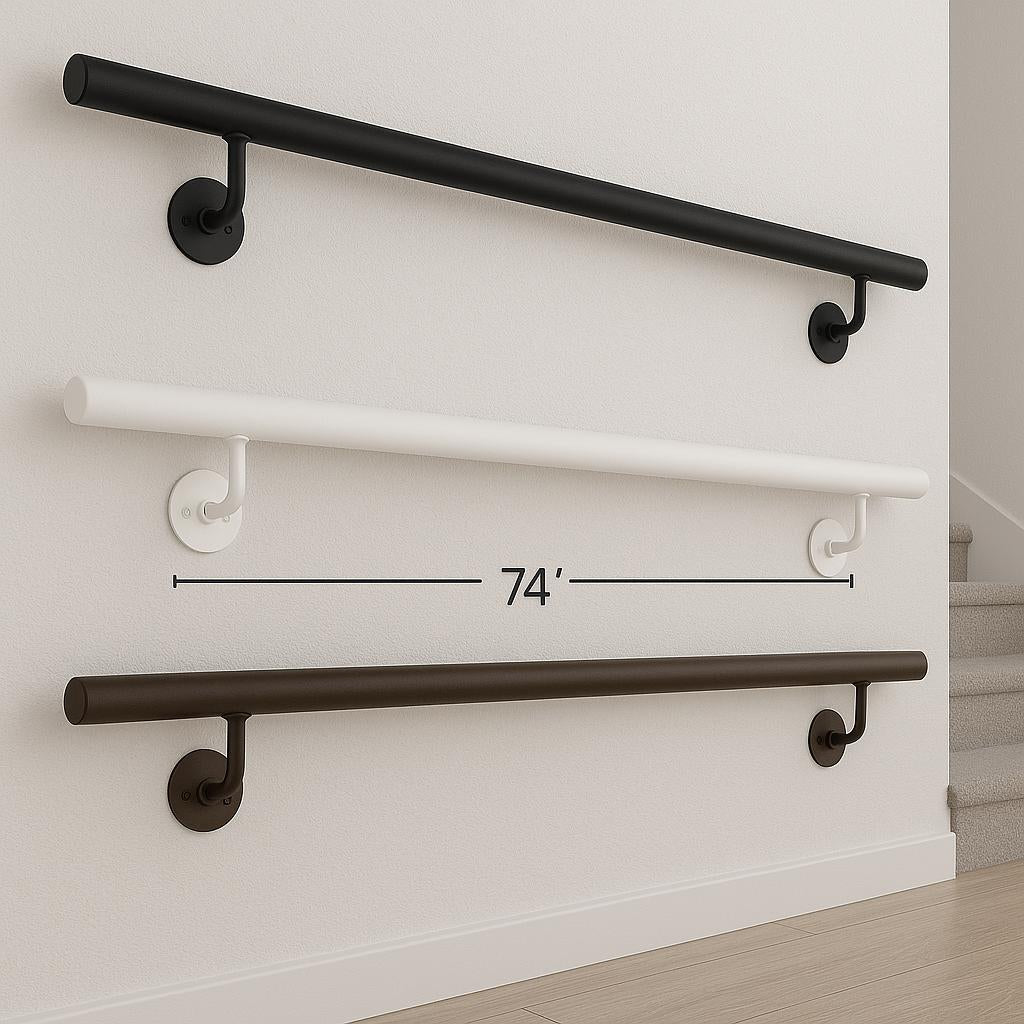 Modern Black Steel Wall Handrail: ADA Compliant Safety Grab Bar by the steel fabrication shop, product image 4