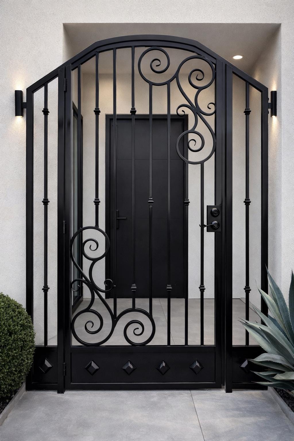 Stonehaven Scroll Iron Entry Gate by the steel fabrication shop, product image 1