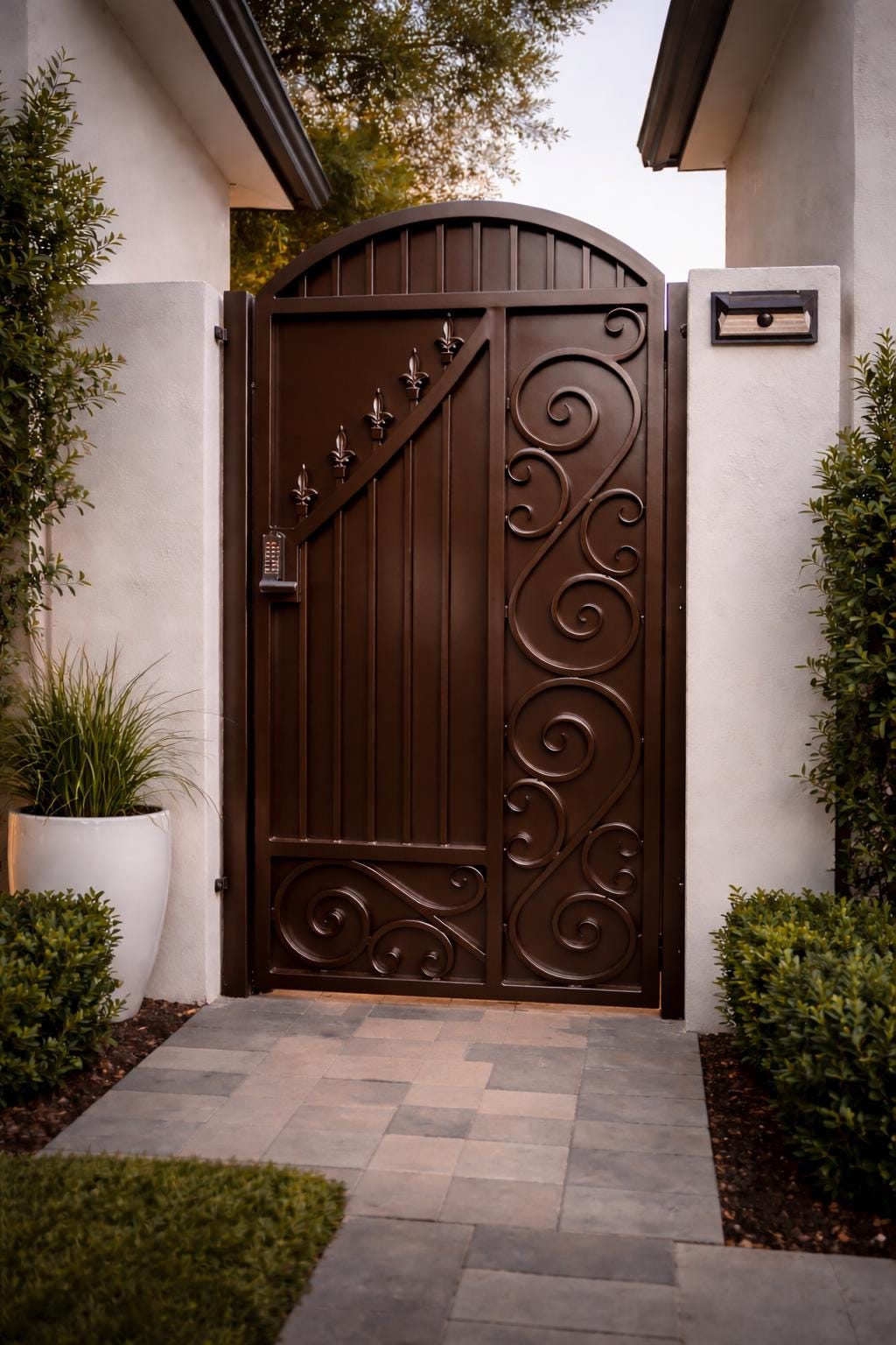 Montierra Scroll Estate Gate by the steel fabrication shop, product image 1
