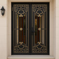 Luxury Wrought Iron Security Door: Greek Key Design, Powder Coat Finish by the steel fabrication shop, product image 1