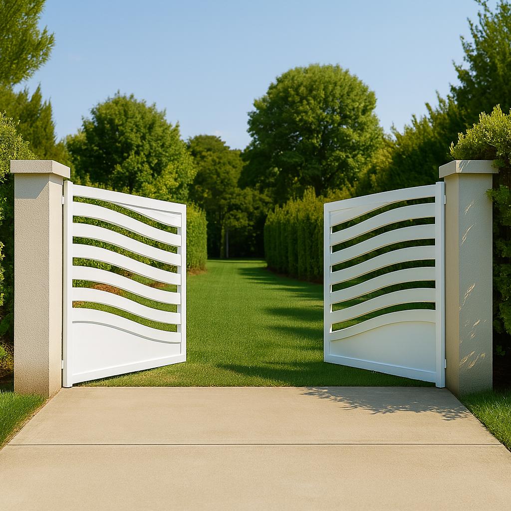 Modern Wave Steel Driveway Gate by the steel fabrication shop, product image 2