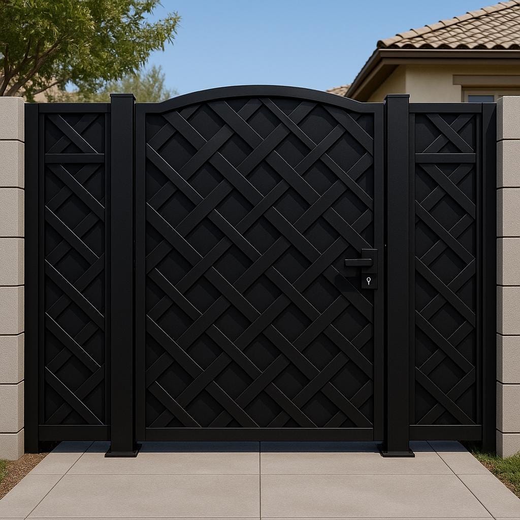 Modern Woven Panel Steel Gate by the steel fabrication shop, product image 6