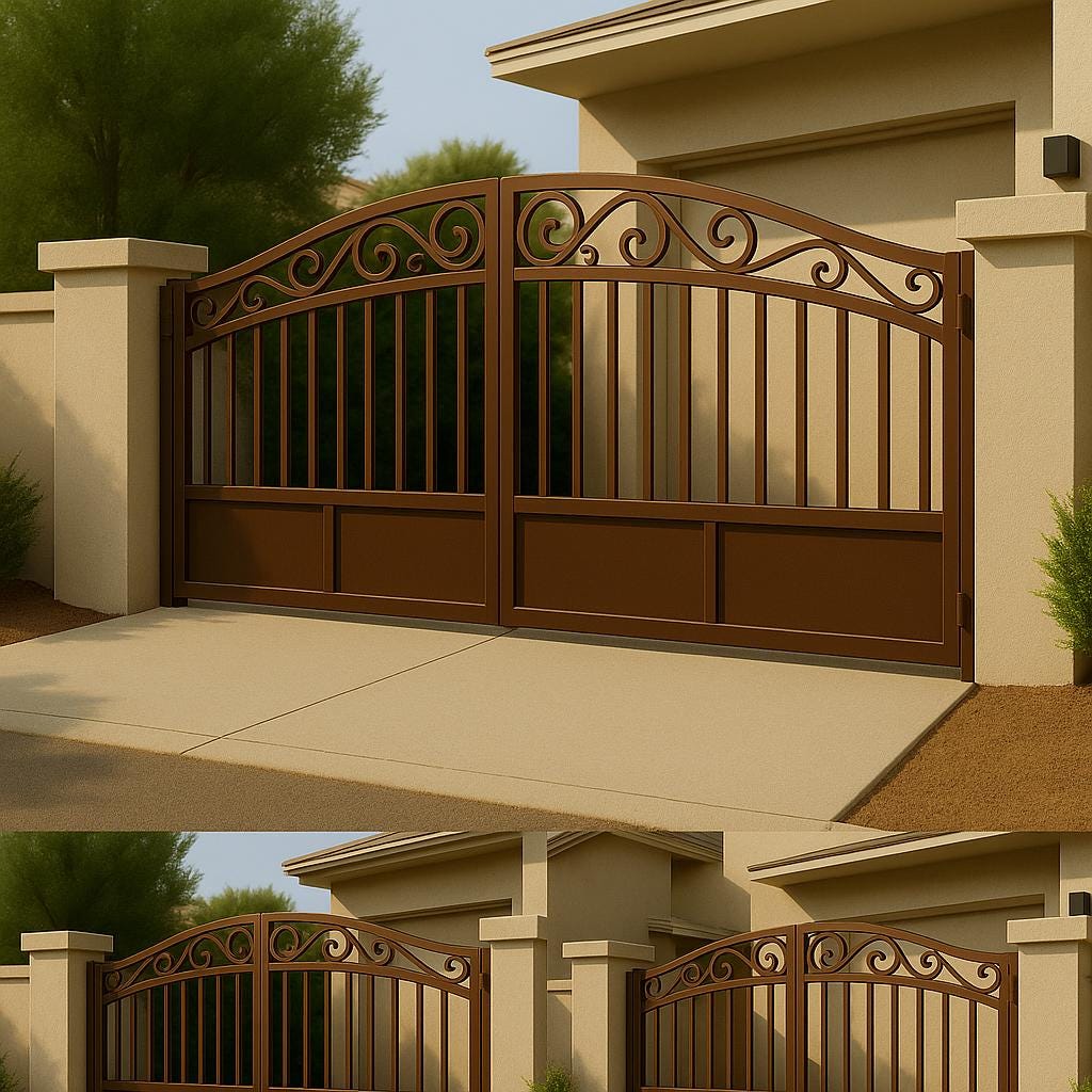 Custom Steel Driveway Gate – Modern Bi-Fold Security Entry by the steel fabrication shop, product image 3