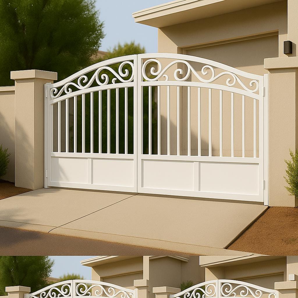 Custom Steel Driveway Gate – Modern Bi-Fold Security Entry by the steel fabrication shop, product image 5