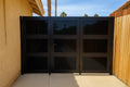 Modern Black Steel Privacy Gate by the steel fabrication shop, product image 1