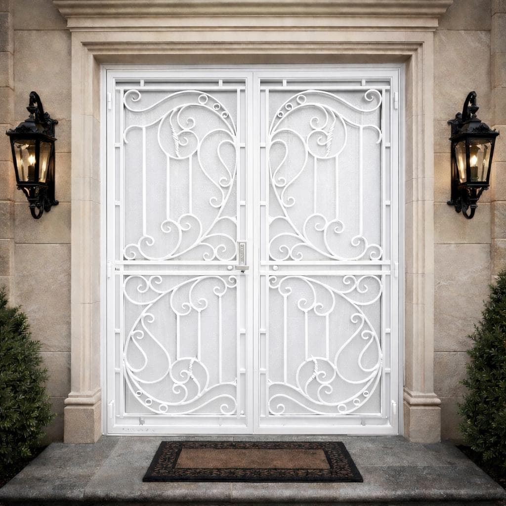 Valencia Scroll Steel Door – Double Security Door by the steel fabrication shop, product image 5