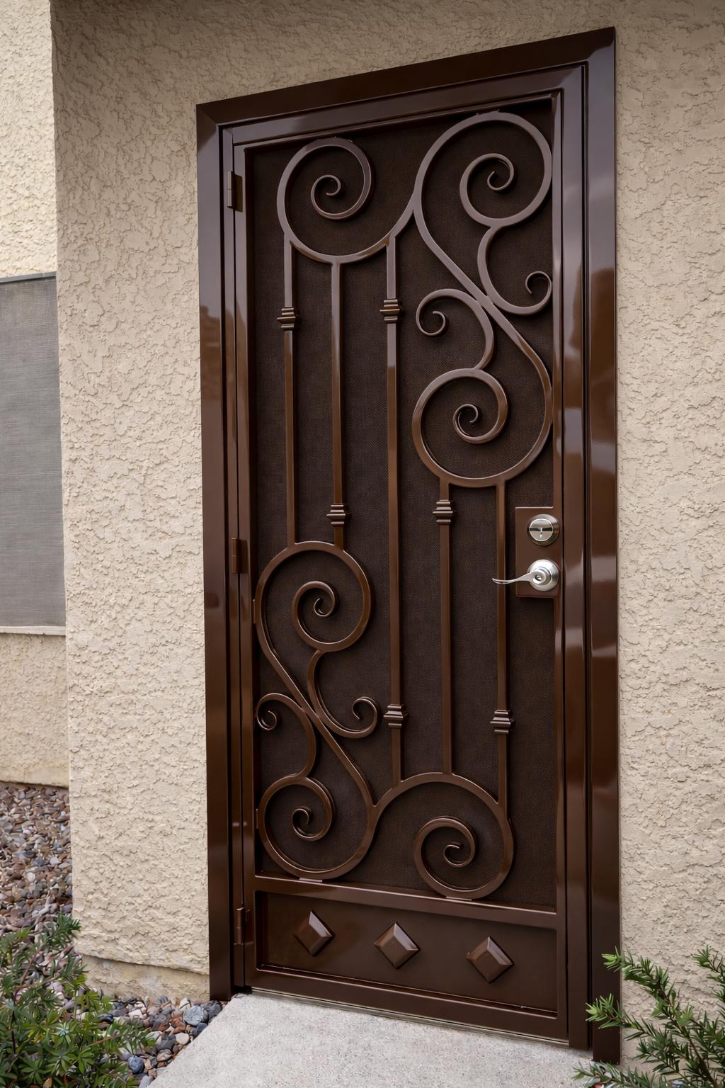 Valencia Scroll Security Door by the steel fabrication shop, product image 1