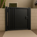 Modern Iron Security Gate: Powder Coated Steel Side Door for Block Walls by the steel fabrication shop, product image 1
