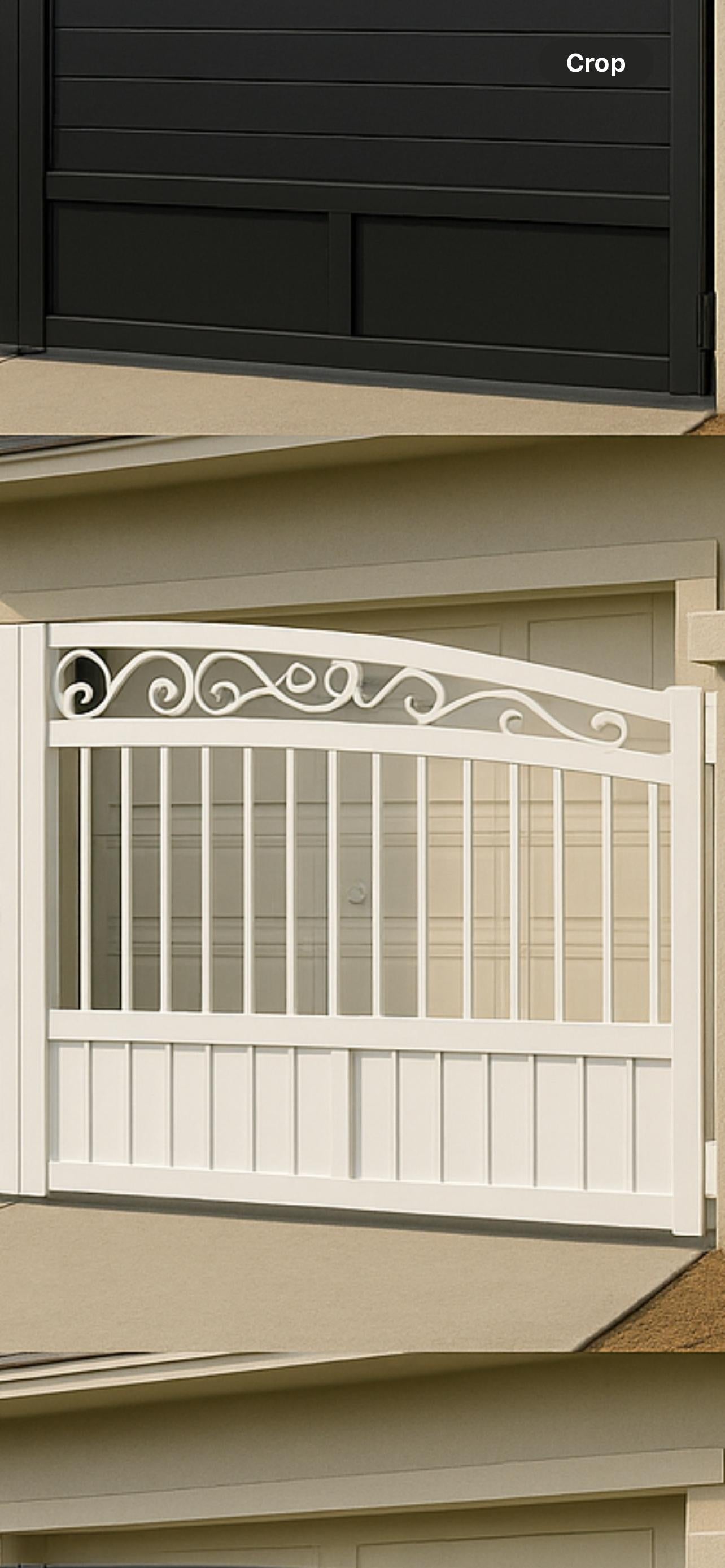 Custom Modern Driveway Gate with Scroll Design by the steel fabrication shop, product image 2