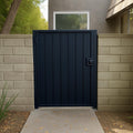 Modern Steel Privacy Gate: Custom Powder Coated Metal Entry by Crown Forge Iron, product image 1