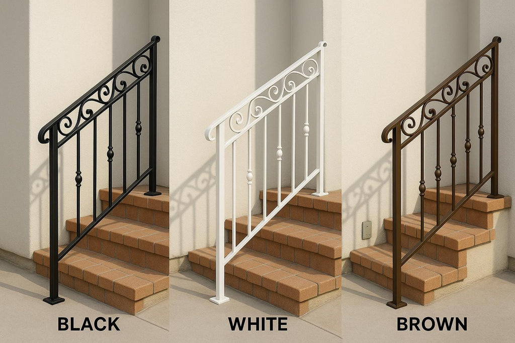 Wrought Iron Stair Railing: Decorative Steel Handrail with Scrolls by Crown Forge Iron, product image 10