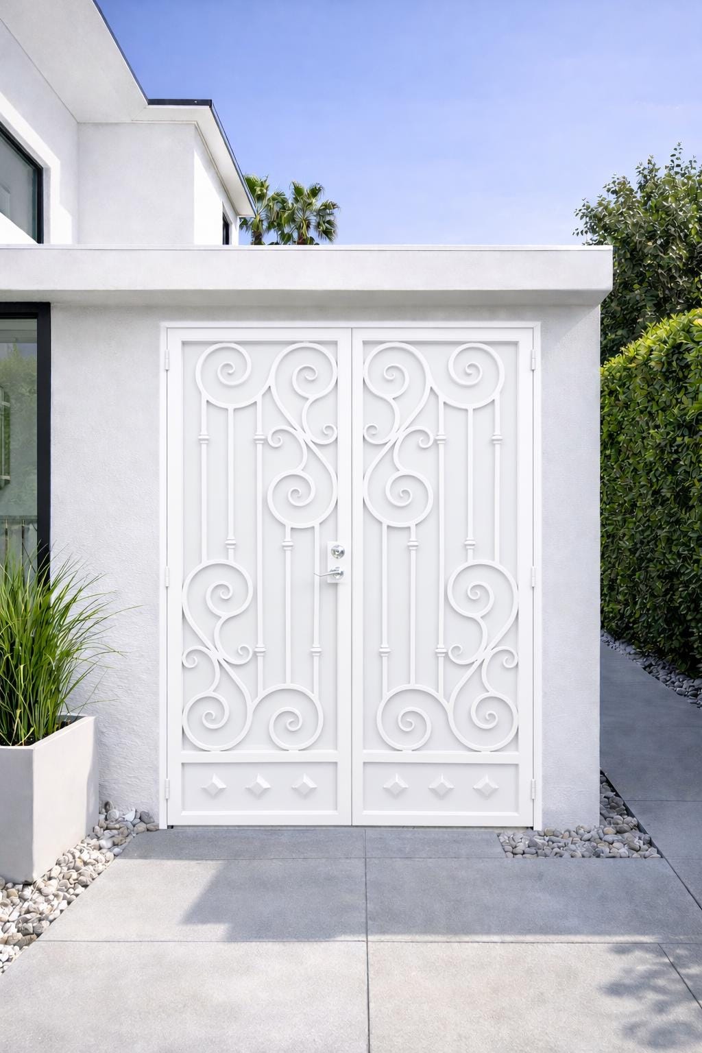 Decorative Double Iron Entry Door: Luxury Wrought Iron Security Gate by the steel fabrication shop, product image 4