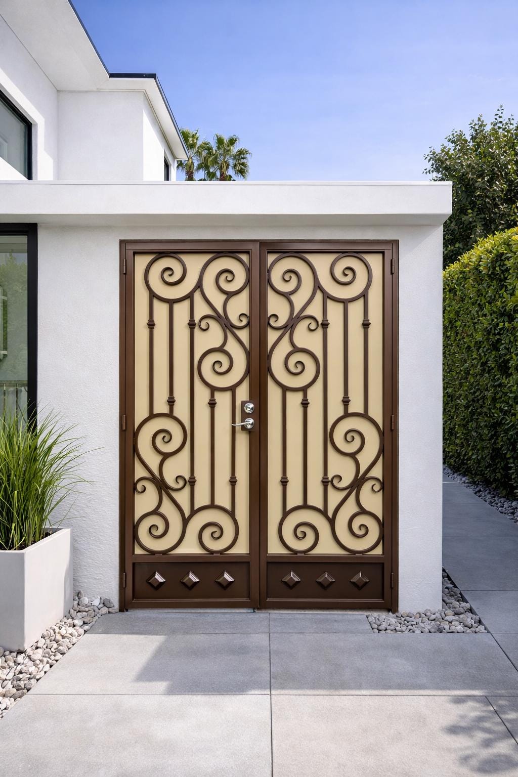 Decorative Double Iron Entry Door: Luxury Wrought Iron Security Gate by the steel fabrication shop, product image 3