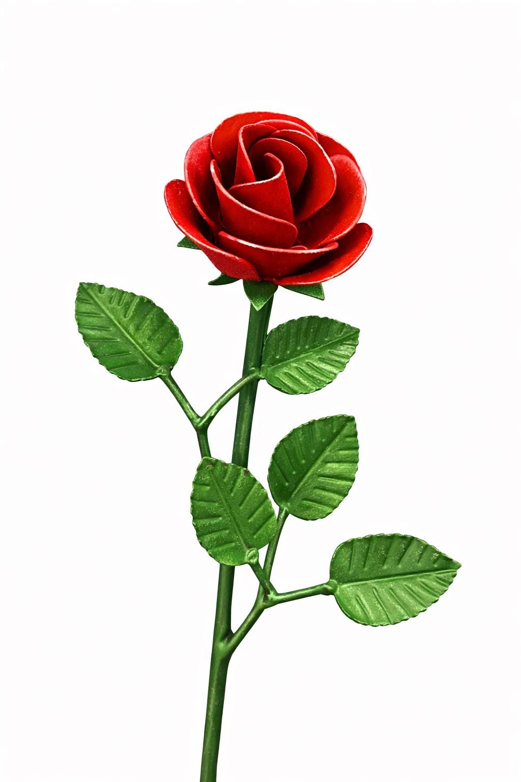 Steel Rose Sculpture – Handmade Metal Flower Decor, Romantic Eternal Rose Gift by the steel fabrication shop, product image 3