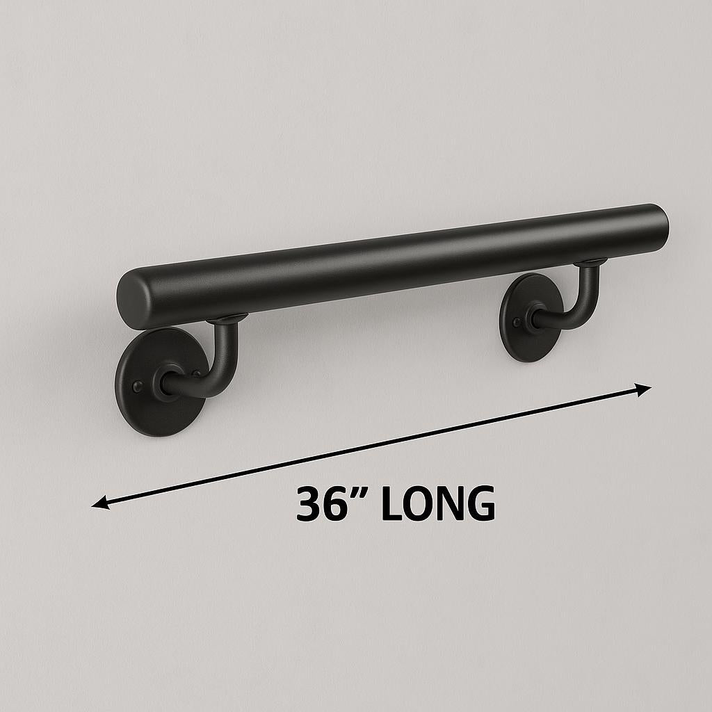 Modern Black Steel Wall Handrail: ADA Compliant Safety Grab Bar by the steel fabrication shop, product image 5