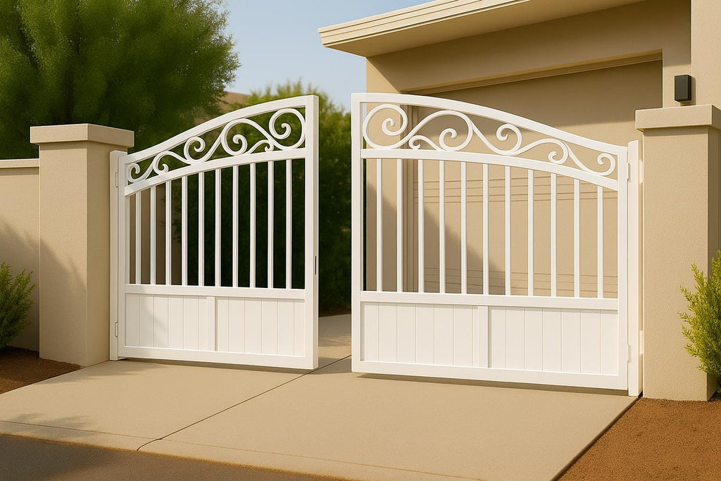 Custom Steel Driveway Gate – Modern Bi-Fold Security Entry by Crown Forge Iron, product image 6