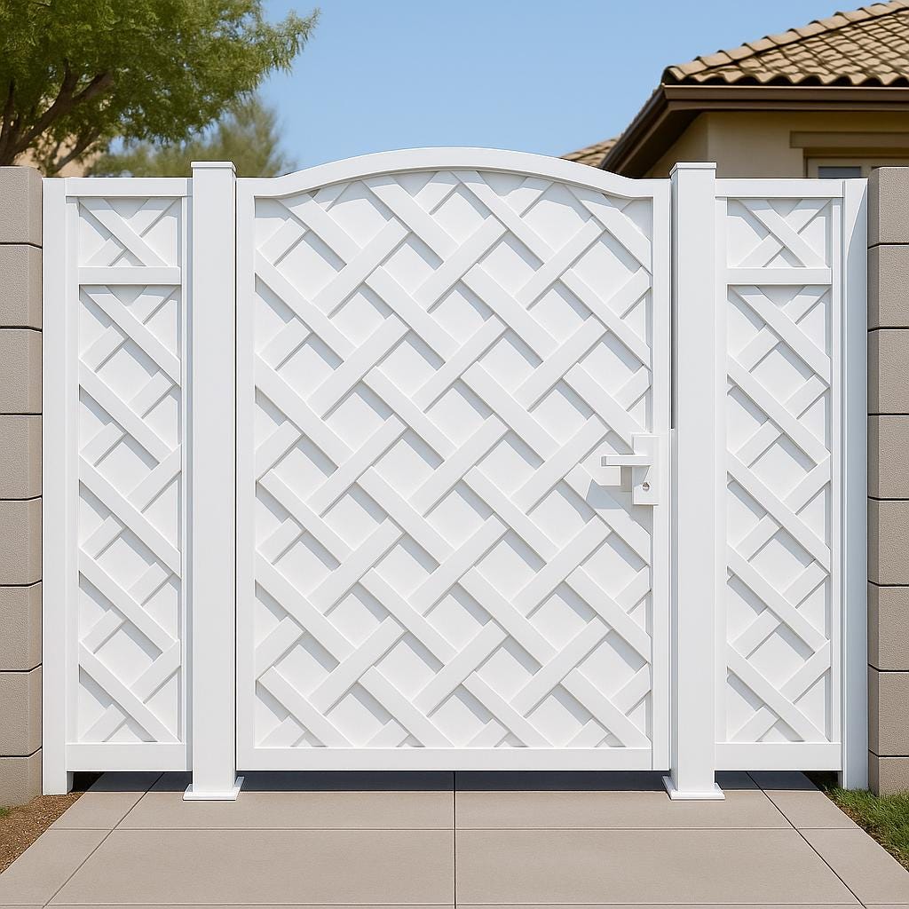 Modern Woven Panel Steel Gate by the steel fabrication shop, product image 1
