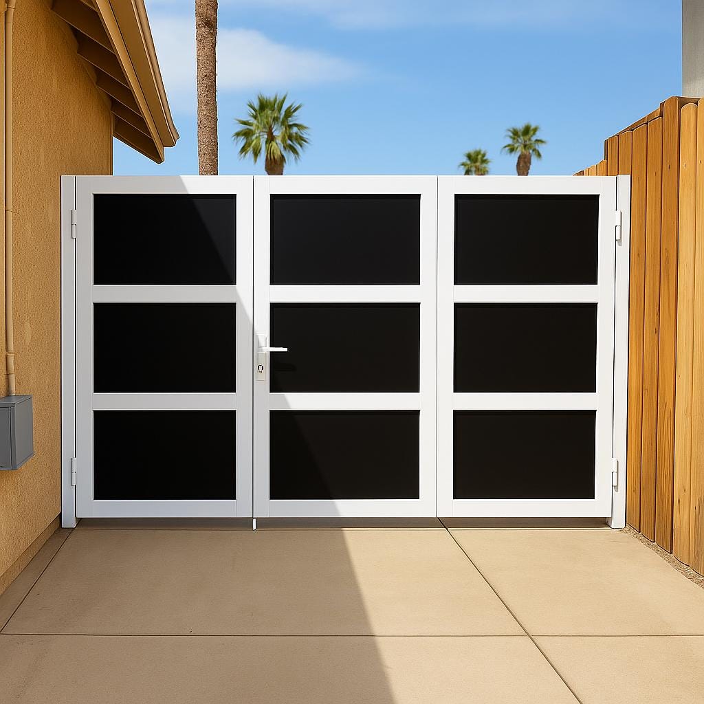 Modern Black Steel Privacy Gate by the steel fabrication shop, product image 2