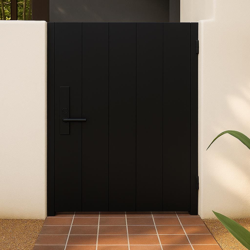 Modern Matte Steel Privacy Gate by the steel fabrication shop, product image 1