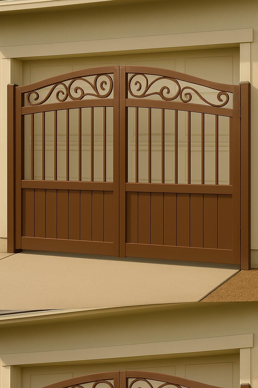 Custom Modern Driveway Gate with Scroll Design by the steel fabrication shop, product image 4