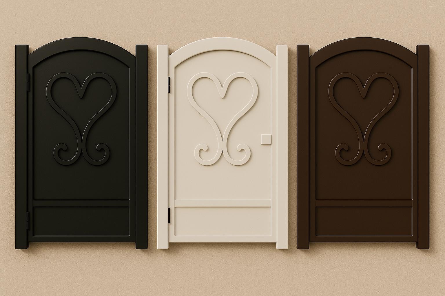 Heart Scroll Wrought Iron Garden Gate - Arched Metal Entryway 36x84 by the steel fabrication shop, product image 4