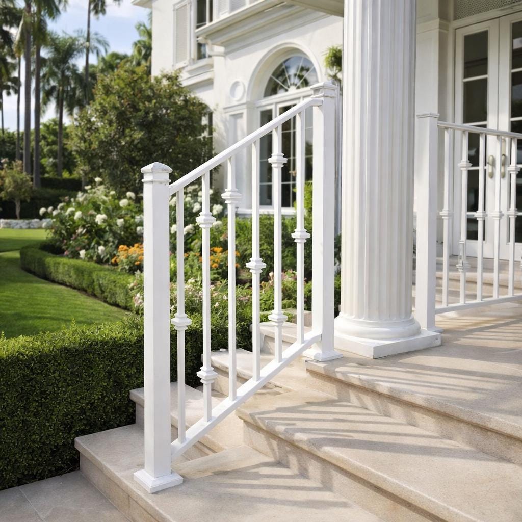 Custom Wrought Iron Stair Railing, Modern Porch Handrail, Metal Entry Rail, Outdoor Step Railing, Steel Staircase Handrail by