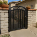 Custom Arched Steel Garden Gate by the steel fabrication shop, product image 1